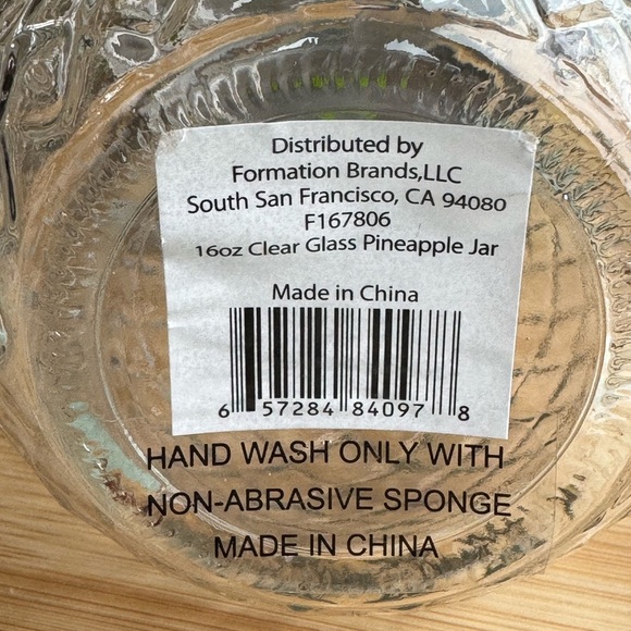 Pineapple Glass Drink Jar with Green Lid 16oz - Picture 4 of 7